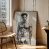 V143c_m10 Male Nude Body Art Line Drawing Minimalist Wall Print