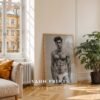 V143c_m4 Male Nude Body Art Line Drawing Minimalist Wall Print
