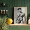V144c_m10 Minimalist Nude Male Figure Illustration Wall Art Download