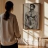 Male Nude Figure Sketch Wall Art Contemporary Printable