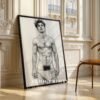 Masculine Nude Line Drawing Wall Art Modern Interior Decor