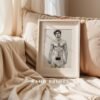 Masculine Nude Line Drawing Wall Art Modern Interior Decor