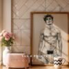 Masculine Nude Line Drawing Wall Art Modern Interior Decor