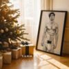 Masculine Nude Line Drawing Wall Art Modern Interior Decor
