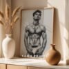 Abstract Male Nude Body Wall Art Minimal Line Print