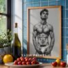Abstract Male Nude Body Wall Art Minimal Line Print