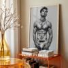 Abstract Male Nude Body Wall Art Minimal Line Print
