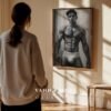 Male Nude Silhouette Wall Art Clean Minimal Line Drawing