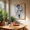 V150c_m6 Male Nude Body Contour Drawing Wall Art Modern Style