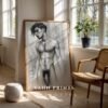 V150c_m9 Male Nude Body Contour Drawing Wall Art Modern Style