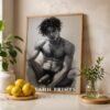 Artistic Male Figure Nude Wall Art Line Drawing Print