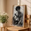 Artistic Male Figure Nude Wall Art Line Drawing Print