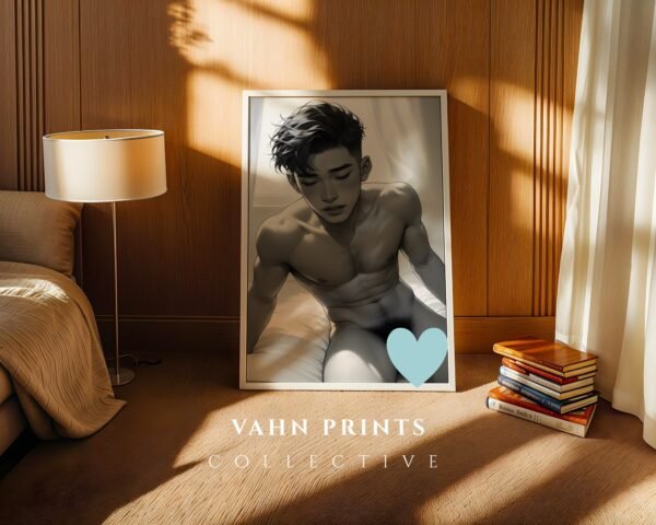 V155c_m10 Male Nude Gesture Drawing Wall Art Minimalist Printable