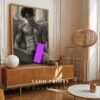 V157c_m10 Clean Male Nude Line Sketch Wall Art Contemporary Design