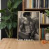 V157c_m3 Clean Male Nude Line Sketch Wall Art Contemporary Design