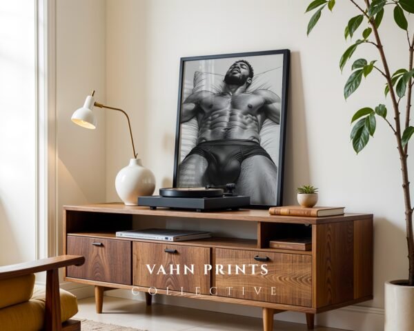 Nude Male Figure Illustration Wall Art Minimalist Decor