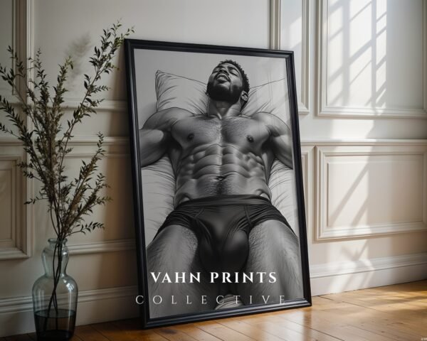 Nude Male Figure Illustration Wall Art Minimalist Decor