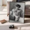 Male Nude Body Outline Art Print Modern Wall Decor