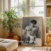 Male Nude Body Outline Art Print Modern Wall Decor