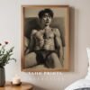 Minimal Nude Male Wall Art Elegant Line Drawing Print