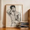Male Nude Anatomy Sketch Wall Art Contemporary Printable