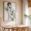 Male Nude Anatomy Sketch Wall Art Contemporary Printable