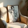 Male Nude Anatomy Sketch Wall Art Contemporary Printable