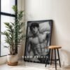 Stylized Nude Male Figure Line Art Wall Decor