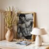 Stylized Nude Male Figure Line Art Wall Decor