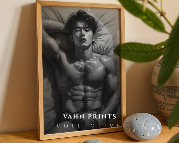 Male Nude Line Illustration Wall Art Clean Modern Style