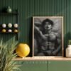 Male Nude Line Illustration Wall Art Clean Modern Style
