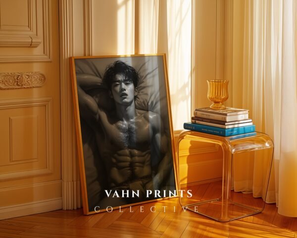 Male Nude Line Illustration Wall Art Clean Modern Style