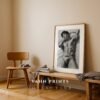 Male Nude Body Line Drawing Print Minimalist Decor