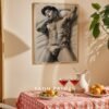 Male Nude Body Line Drawing Print Minimalist Decor