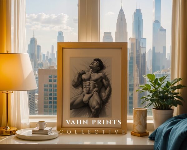 V167c_m2 Contemporary Nude Male Figure Art Wall Print