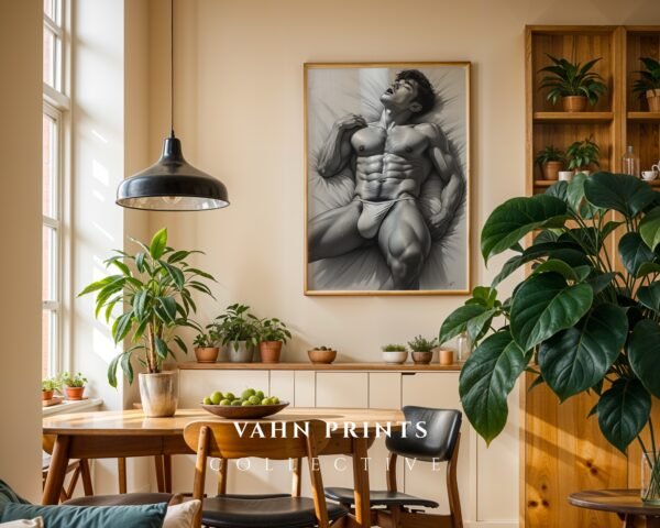 V167c_m3 Contemporary Nude Male Figure Art Wall Print
