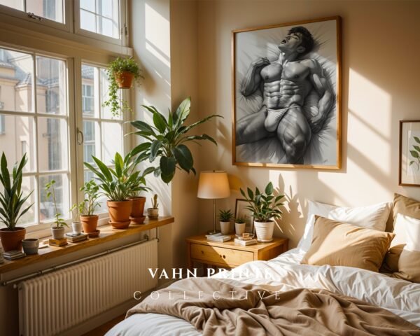V167c_m4 Contemporary Nude Male Figure Art Wall Print
