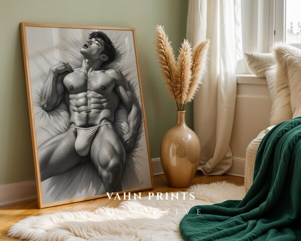 V167c_m5 Contemporary Nude Male Figure Art Wall Print