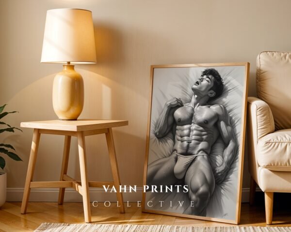 V167c_m6 Contemporary Nude Male Figure Art Wall Print