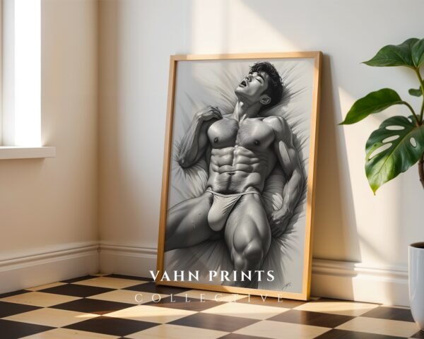 V167c_m7 Contemporary Nude Male Figure Art Wall Print