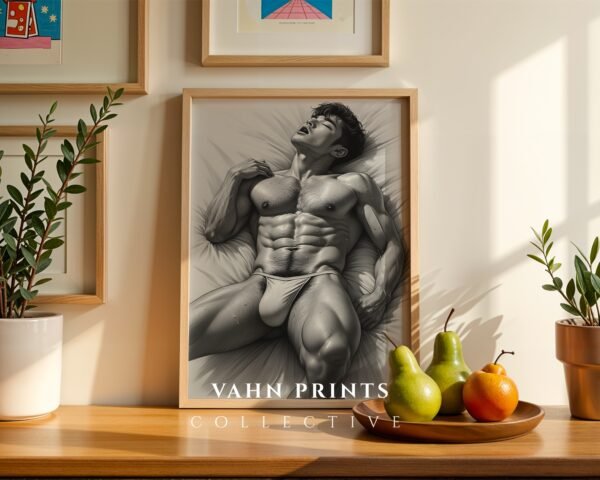 V167c_m8 Contemporary Nude Male Figure Art Wall Print