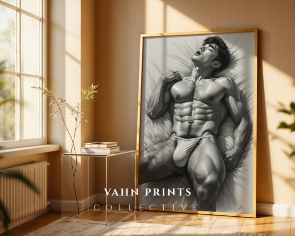 V167c_m9 Contemporary Nude Male Figure Art Wall Print