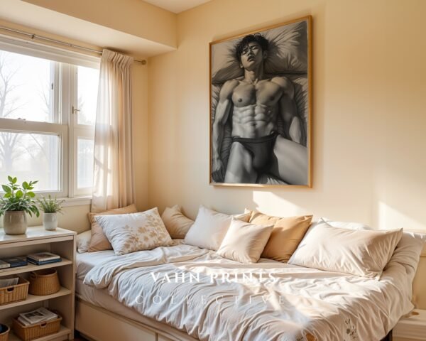 Simple Nude Male Line Art Wall Art Modern Download