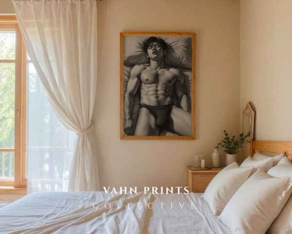 Simple Nude Male Line Art Wall Art Modern Download