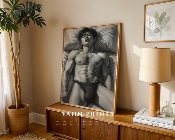 Simple Nude Male Line Art Wall Art Modern Download