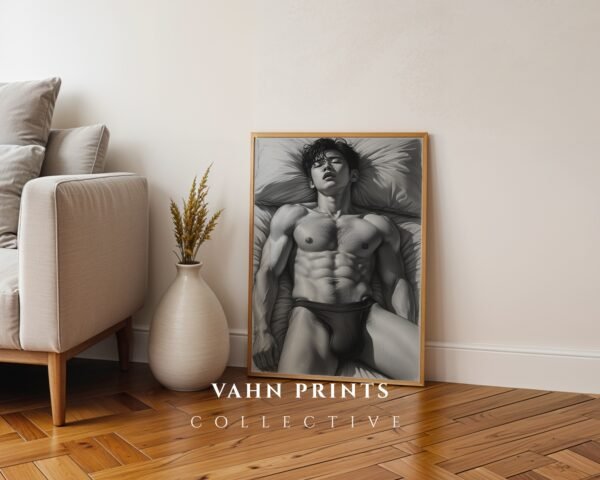 Simple Nude Male Line Art Wall Art Modern Download