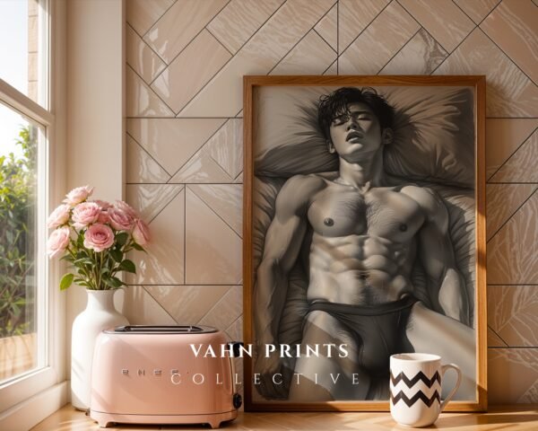 Simple Nude Male Line Art Wall Art Modern Download