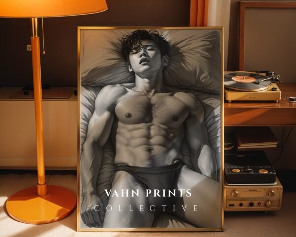 Simple Nude Male Line Art Wall Art Modern Download