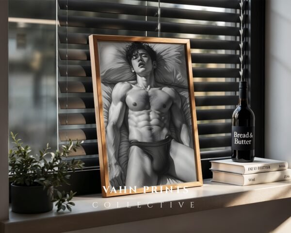 Simple Nude Male Line Art Wall Art Modern Download