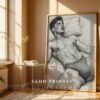 Elegant Nude Male Figure Wall Art Line Sketch